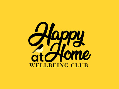 Happy At Home bird logo creative logo happiness happy happy holidays home logo homely logo design logomark realestate typogaphy