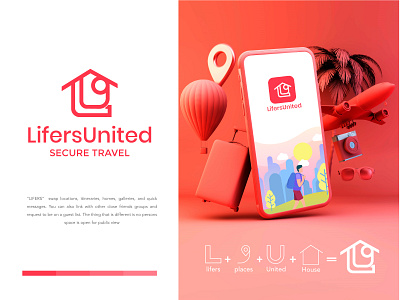 LIFERS UNITED abstract logo app branding business logo design colorful logo