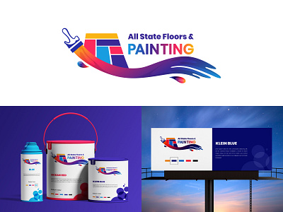 Painting Logo branding colorful logo creative logo logo design paint logo wall painting