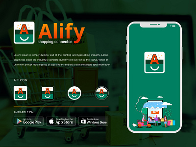 Alify Logo a logo branding colorful logo creative logo ecommerce online shop logo shop shopify shopping app shopping bag
