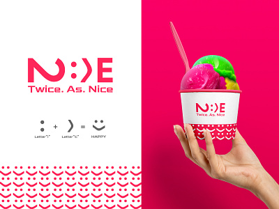 Twice As Nice Logo beverage design colorful logo drinks food and drink ice cream logo design logoconcept logocreation logoshift logotipos typography