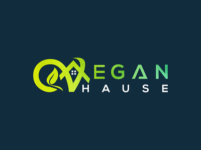 Vegan hause logo business logo design colorful logo creative logo hause logo letter logo design natural typography veagn vegan hause