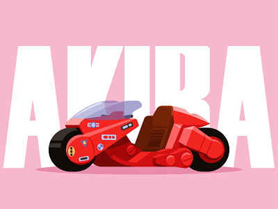 Akira motorcycle akira anime car flat illustration motorbike motorcycle vector