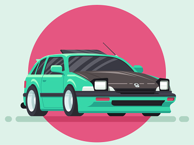 Honda Accord 3 accord car flat game art honda illustration vector