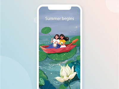 Summer begins app boot page illustration