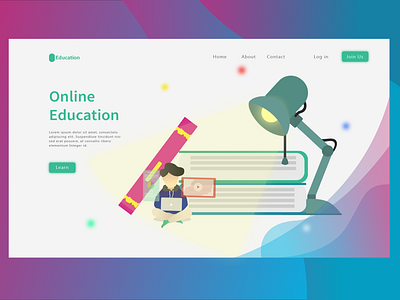 Online Education Website design education illustration ui ux web web design website