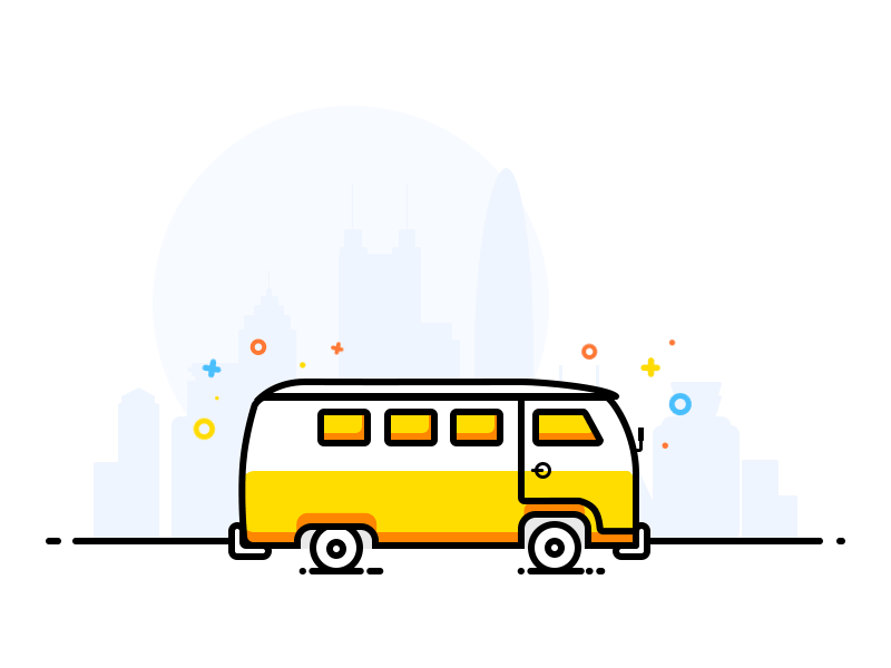 Guide Bus animated app bus city gif guide illustration ui