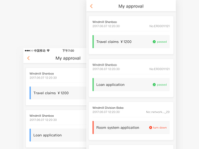 approval ui for Program b app card design icon ui