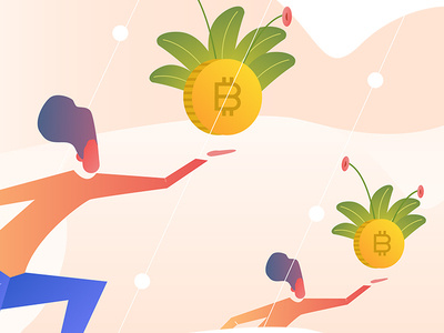 An illustration adobe app art behance bitcoin branding btc character color crypto currency design dribbble gradient illustration illustrator scetch ui ux vector
