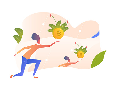 An illustration adobe app art behance bitcoin branding btc character color crypto currency design dribbble gradient illustration illustrator scetch ui ux vector