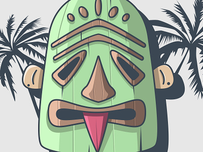 Tiki Mask 02 adobe animation art behance branding character color currency design dribbble flat gradient hawaii hawaiian illustration illustrator typography ui ux vector