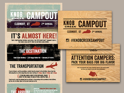 Knob Creek Campout email email design event campaign postcard design print design