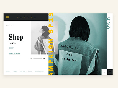Kstore - Fashion Website art direction fashion modern typography ui web web design website