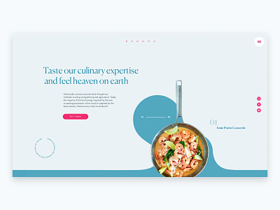 Menomo - Restaurant website art direction design flat food modern restaurant ui web web design website