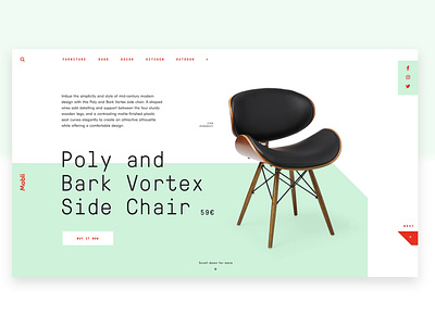 Mobli Furniture Website art direction design ecommerce flat furniture modern ui web web design website