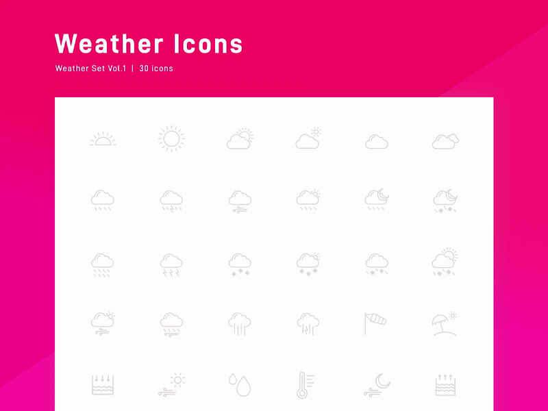 Weather Icon Set - Animation animation art direction design flat design flat illustration graphic design icon icon animation icon design icon pack icon set illustration vector vector animation