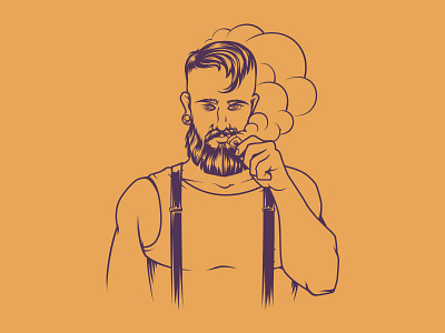 Smoking Man graphics illustration vector