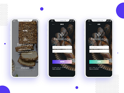Login Screen | Daily UI bake bread concept daily ui dailyui 001 dailyuichallenge food food app mobiledesign ui design