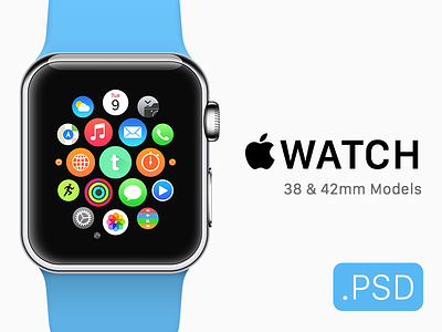 Apple Watch + Icon Mockup (Free .PSD)