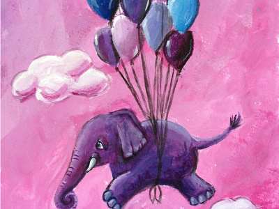 pink flying elephant