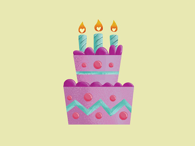 Birthday Cake Details and Textured birthday cake candles cute design dessert illustration paper playgrounds surface design surface pattern sweet