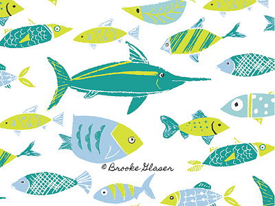 Fish art fish illustration surface design surface pattern design