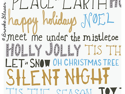 Christmas Phrases art christmas sayings hand lettering illustration lettering
