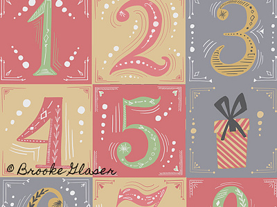 Advent Numbers advent calendar advent number art childrens book childrens illustration christmas illustration numbers