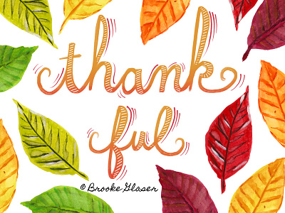 Thankful Fall Leaves art childrens book childrens illustration fall greeting card illustration thankful