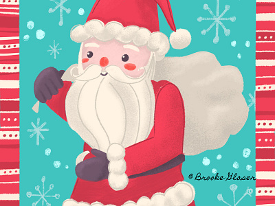 Santa Gift Bag art childrens book childrens illustration christmas greeting card holiday illustration snowflake winter