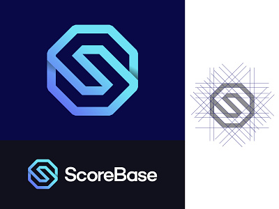 scorebase black branding geometric gradient graphic design logo masculine professional logo simple vector