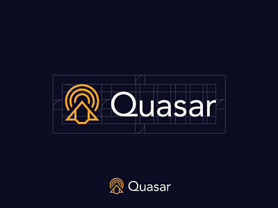 quasar #dailylogochallange abstract branding clean geometric graphic design logo modern q lettermark rocket space spaceship