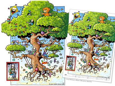 Komm mit auf die Schaukel calendar childrensbook comic fantasy fatherdaughter illustration