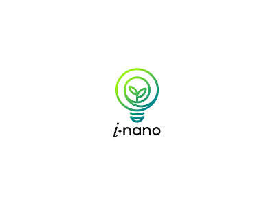 I-nano Logo Design bulb designer graphic green logo logo design logopreneur modern typography