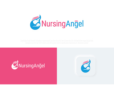 Nursing Angel Logo Design | Social Media Design awesome best branding business classy design designer facebook illustration instagram latest logo logo design logopreneur minimal modern new post social media ads trending