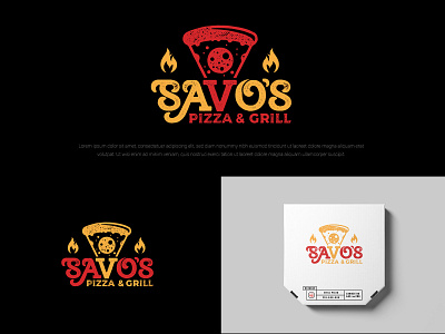 Savo's Pizza & Grill Logo Design | Social Media Design awesome best branding business classy design designer facebook illustration instagram latest logo logo design logopreneur minimal modern pizza post social media ads trending