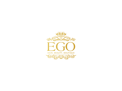 Ego Hair Beauty Boutique Logo Design abstract logo boutique logo logo logo design logopreneur yellow logo