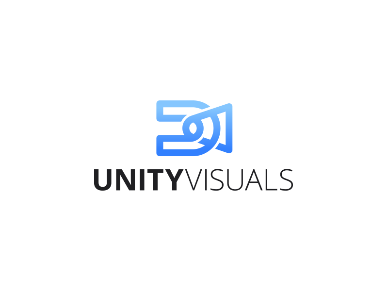 Unity Visuals Logo Design modern typograhy design designer unique business logo design logopreneur logo