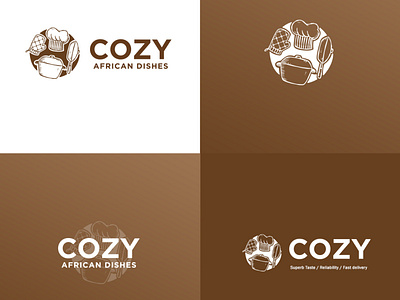 Cozy African dishes | Branding brand branding business community logo poster typography