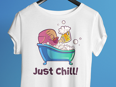 Just Chill - Tshirt Design for Amazon Merch amazon cartoon design illustration merch pod pug puglife teespring tshirt vector