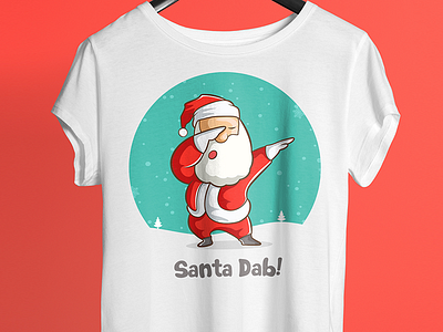 Dabbing Santa - Tshirt Design amazon cartoon christmas dab design merch pod santa teespring tshirt vector winter