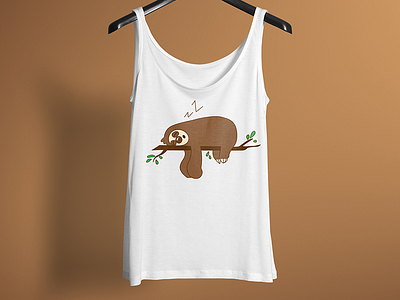 Sloth - T shirt Design 99 designs amazon animal branch cartoon design emotional sloth summer t shirt universe vector