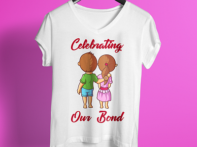 Celebrating Our Bond T Shirt Design 99 designs amazon colorful design rakhi design rakhi special t shirt unique design