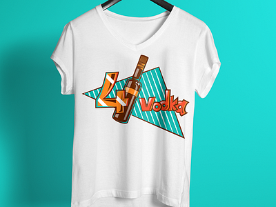 4 Bottle Vodka Cool T Shirt Design