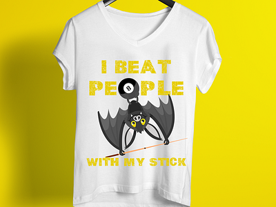 I Beat People With My Stick - T Shirt Design