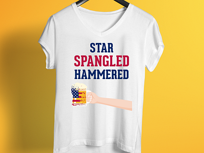 Star Spangled Hammered T Shirt Design