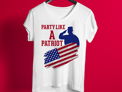 Party Like A Patriot T Shirt Design 99 designs amazon colorful design enjoy famous design illustration summer t shirt typography unique design