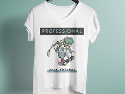 Professional Over Thinker T Shirt Design 99 designs amazon cartoon colorful design design enjoy illustration summer t shirt tshirt unique design vector