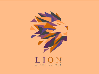 Lion Architecture animal design flat icon illustration king lion logo minimal sharp simple simplistic type typography vector