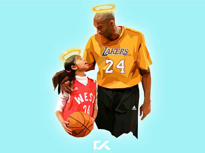 Kobe and Gigi abstract basketball creativity gigi graphic design graphicdesign kobe kobe bryant tribute vector vectorart